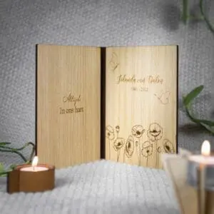 Houten foto frame gepersonaliseerd eigen tekst herinneringen dierbare mooie momenten nagedachtenis