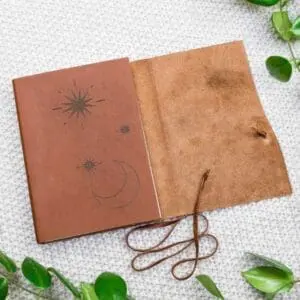 Persoonlijk leren notitieboek dagboek reisboek leer met touwtje gepersonaliseerd