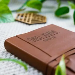 Persoonlijk leren notitieboek dagboek reisboek leer met touwtje gepersonaliseerd