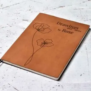 Notitieboek leer A4 cognac gepersonaliseerd eigen gravering