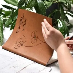 Notitieboek leer A4 cognac gepersonaliseerd eigen gravering