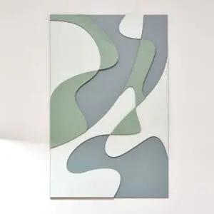 Layered Abstract 1.0 houten wanddecoratie abstract modern kunst wit groen blauw