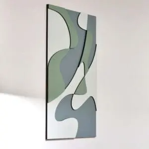 Layered Abstract 1.0 houten wanddecoratie abstract modern kunst wit groen blauw