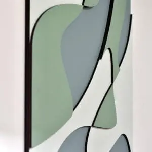 Layered Abstract 1.0 houten wanddecoratie abstract modern kunst wit groen blauw