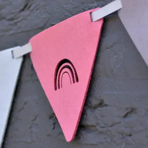 Verjaardagsslinger met naam vlaggetjes vilt Groen eigen naam