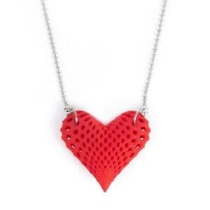 3D geprint hart ketting - 3d printed heart / necklace