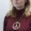Lasercut wooden necklace / pendant world peace - Lasercut wooden necklace / pendant world peace