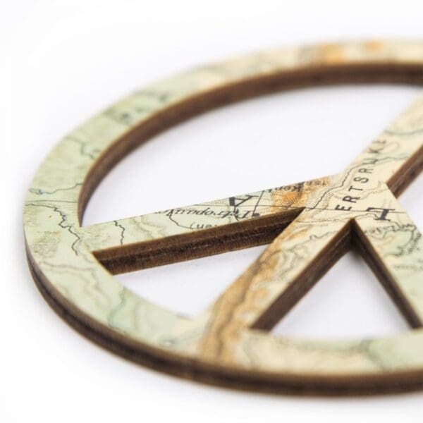Lasercut wooden necklace / pendant world peace - Lasercut wooden necklace / pendant world peace