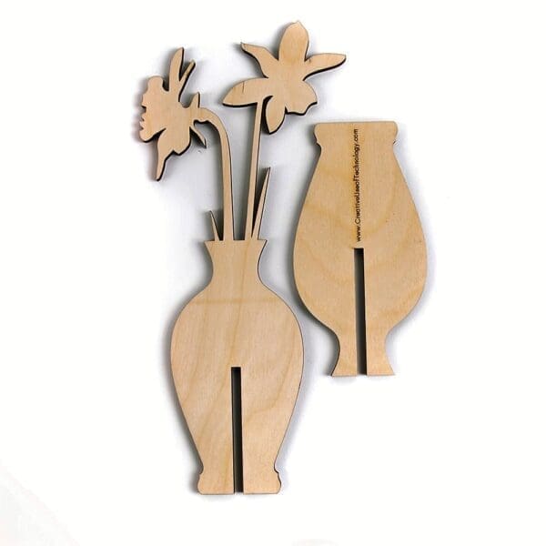 lasergesneden houten cactus / bloemen - laser cut wooden cactus / flowers