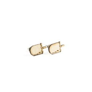 Lasergesneden oorbellen / oorknopjes van kurk, hout, leer / Laser cut earrings / earcuffs made of cork, leather, wood - Oorknopjes choco
