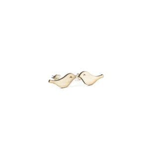 Laser cut earrings / stud earrings made of cork, wood, leather / Laser cut earrings / earcuffs made of cork, leather, wood - blackbird ear stud
