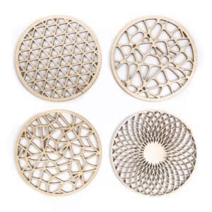 houten lasergesneden onderzetters - laser cut coasters