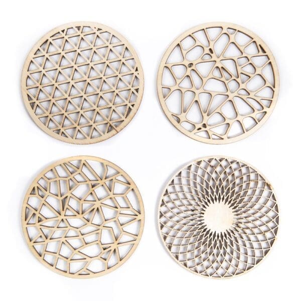 houten lasergesneden onderzetters - laser cut coasters