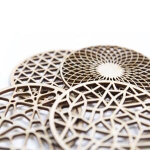 houten lasergesneden onderzetters - laser cut coasters