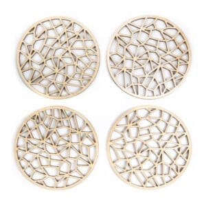 houten lasergesneden onderzetters - laser cut coasters