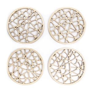 houten lasergesneden onderzetters - laser cut coasters
