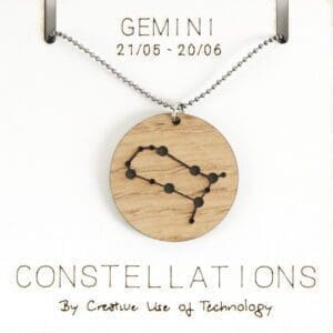 Lasergesneden houten ketting / hanger constellations / sterrenbeeld - Lasercut wooden necklace / pendant constellations