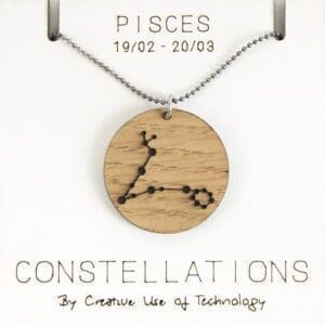 Lasergesneden houten ketting / hanger constellations / sterrenbeeld - Lasercut wooden necklace / pendant constellations