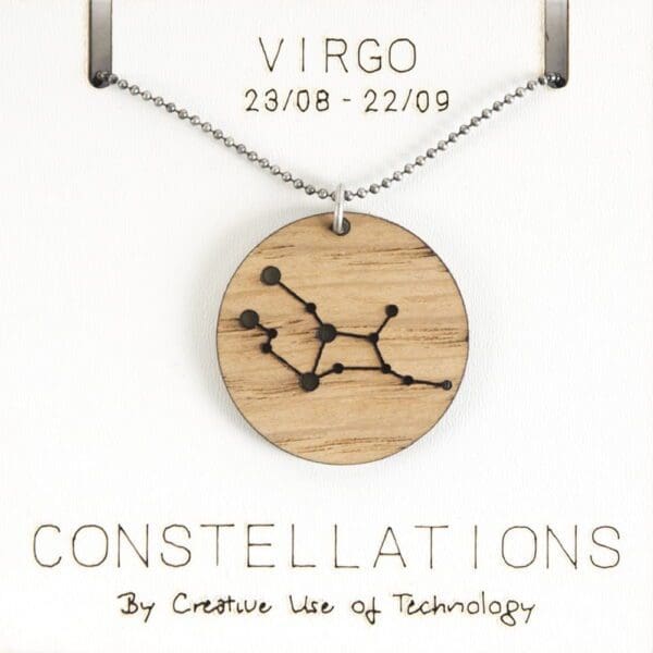Lasergesneden houten ketting / hanger constellations / sterrenbeeld - Lasercut wooden necklace / pendant constellations
