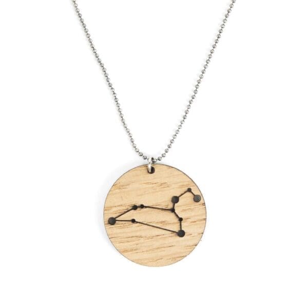 Lasercut wooden necklace / pendant constellations / zodiac sign - Lasercut wooden necklace / pendant constellations
