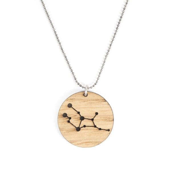Lasergesneden houten ketting / hanger constellations / sterrenbeeld - Lasercut wooden necklace / pendant constellations