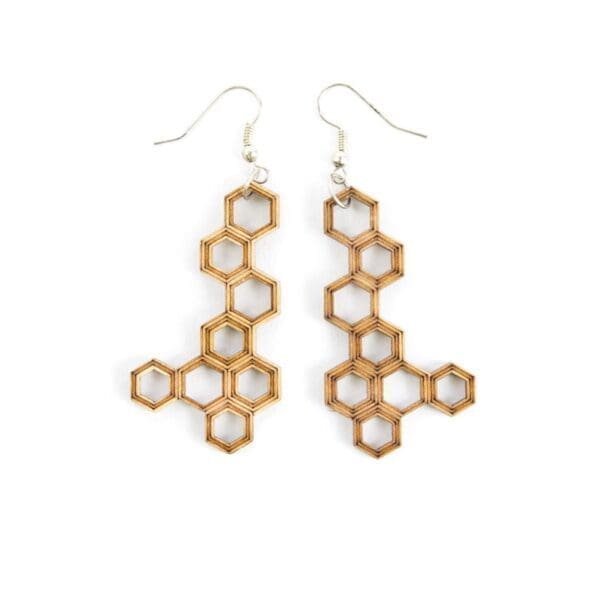 Wooden earrings - laser cut earrings / lasercut earrings