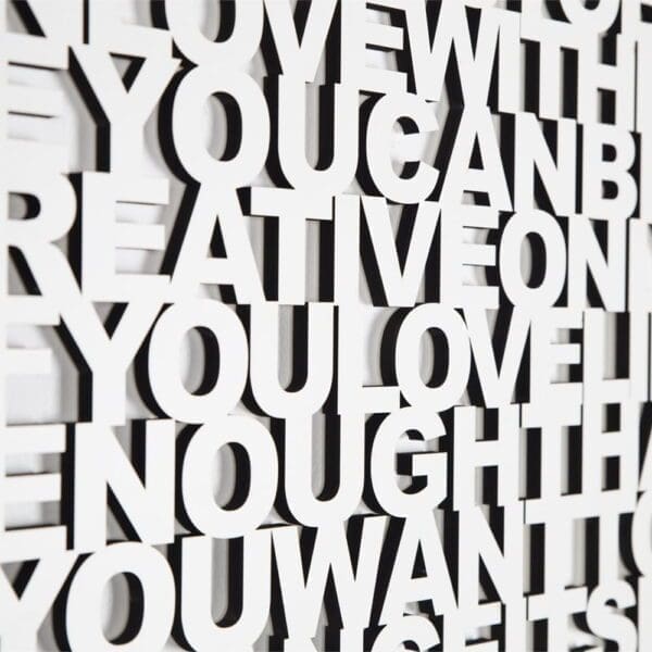 Lasergesneden tekst - Laser cut quote