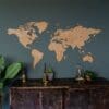 Wereldkaart van hout - eiken