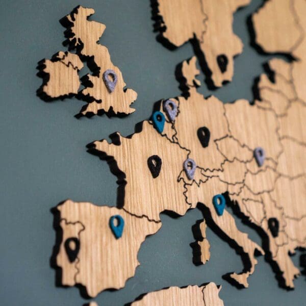 Houten wereldkaart - Eiken - Wereldkaart van hout