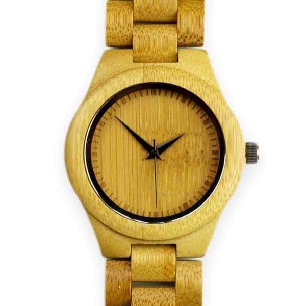 bamboe horloge met schakels