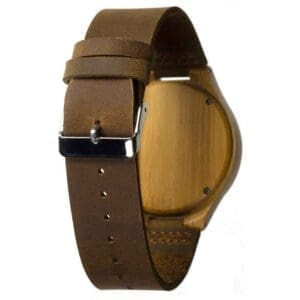 bamboe houten horloge met leren band