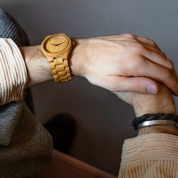 Houten Horloge - Andes - Bamboe - 45 mm - Afbeelding 3