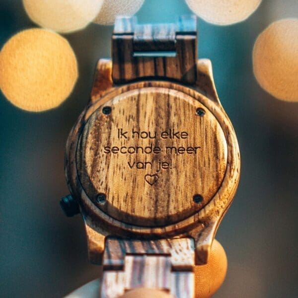 Houten Horloge - Sahara - Zebrano - 35 mm - Afbeelding 6