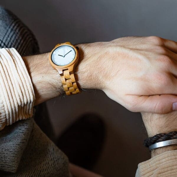 Houten Horloge - Toendra - Bamboe - 35 mm - Afbeelding 4