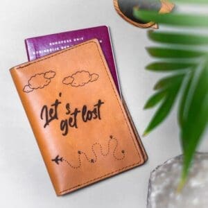 Passport cover cognac