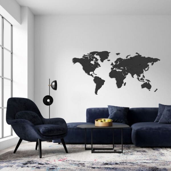 Wooden world map | Map - World Map of Wood - Black - Oak - Bamboo - Walnut
