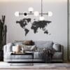 Wooden black world map - Unique wall decoration for every interior