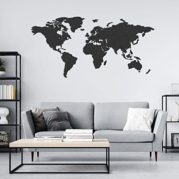 Wooden world map | Map - World Map of Wood - Black - Oak - Bamboo - Walnut