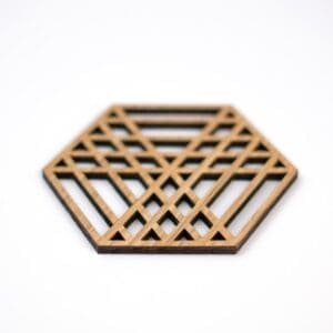 houten geometrisch onderzetter setH
