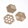 Geometrische houten onderzetters