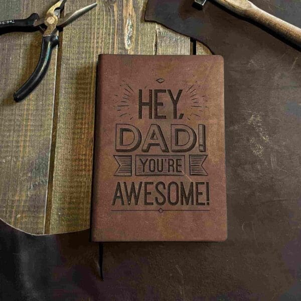Leren notitieboekje - Gepersonaliseerd cadeau voor Vaderdag