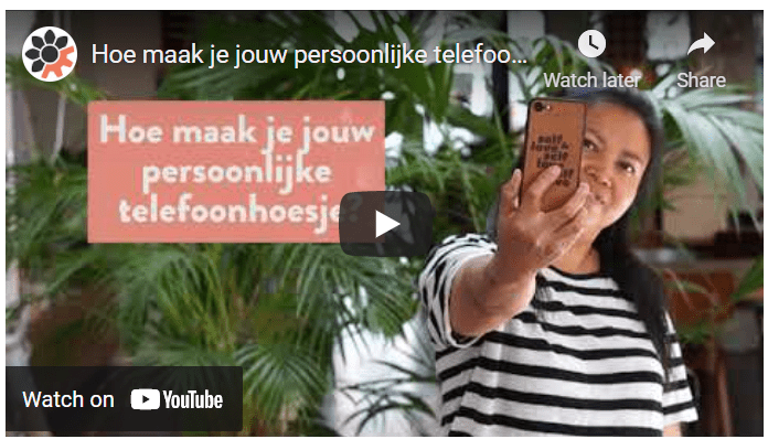 Houten telefoonhoesje met gravering