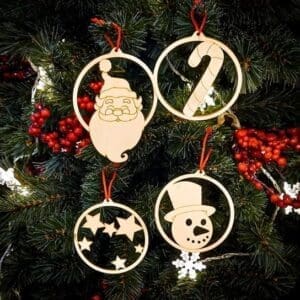 Houten kerstballen set - Creative Use of Technology