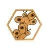 Houten wanddecoratie kinderkamer hexagon 6 hoek vlinder
