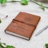 Persoonlijk leren notitieboek dagboek reisboek leer met touwtje gepersonaliseerd