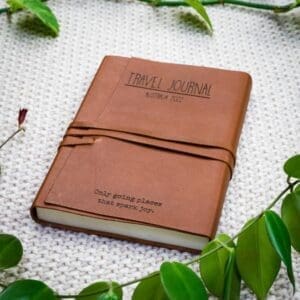 Persoonlijk leren notitieboek dagboek reisboek leer met touwtje gepersonaliseerd
