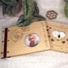 Baby fotoalbum Houten fotoboek gastenboek bruiloft trouwen fotoalbum kind babyfoto's
