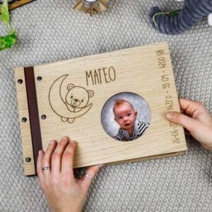 Baby fotoboek Houten fotoboek fotoalbum kind babyfoto's kraamcadeau