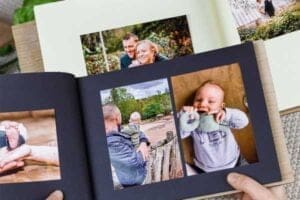 Houten fotoboek gastenboek bruiloft trouwen babyboek kinderfoto fotoalbum reizen herinneren overledene afscheid
