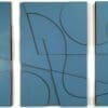 Layerd Abstract houten wanddecoratie 3luik modern abstract kunst blauw